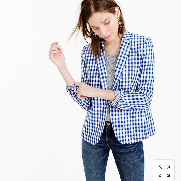 Petite Campbell Blazer in Cobalt Blue Gingham - Picture 5 of 11